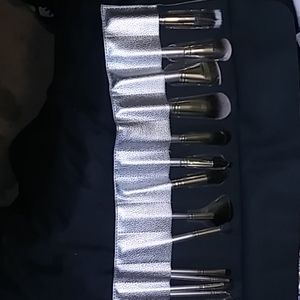 Full set of makeup brushes in case